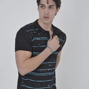 Erkek Pike Polo Yaka tişört Slim Fit Baskılı Kısa kol T-Shirt - Siyah